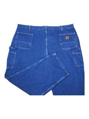Carhartt B13 Dungaree Fit Mens Blue Denim Jeans 50x32 100% Cotton Workwear